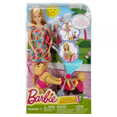 Lalka Barbie spacer z pieskami CNB21