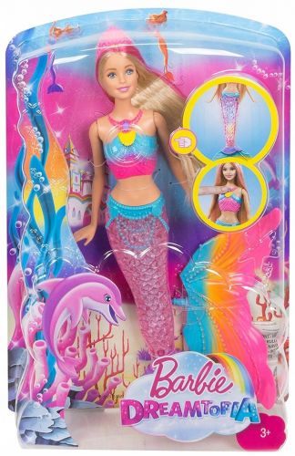 Barbie Dreamtopia Lalka Tęczowa syrenka DHC40 Świeci