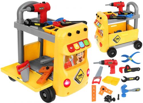 Wózek z narzędziami dla dzieci warsztat wkrętarka